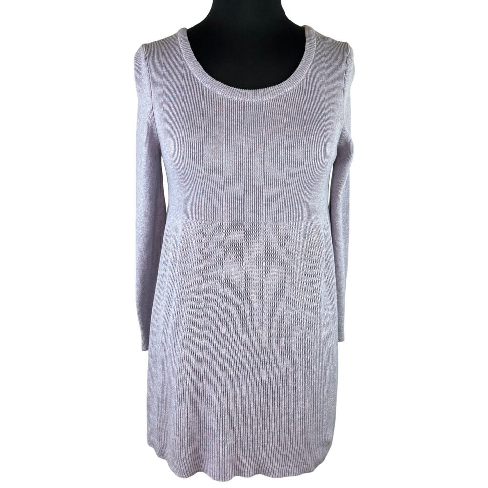 Anthropologie Knitted & Knotted Pink Ribbed Knit Scoop Neck A-Line Tunic L Large